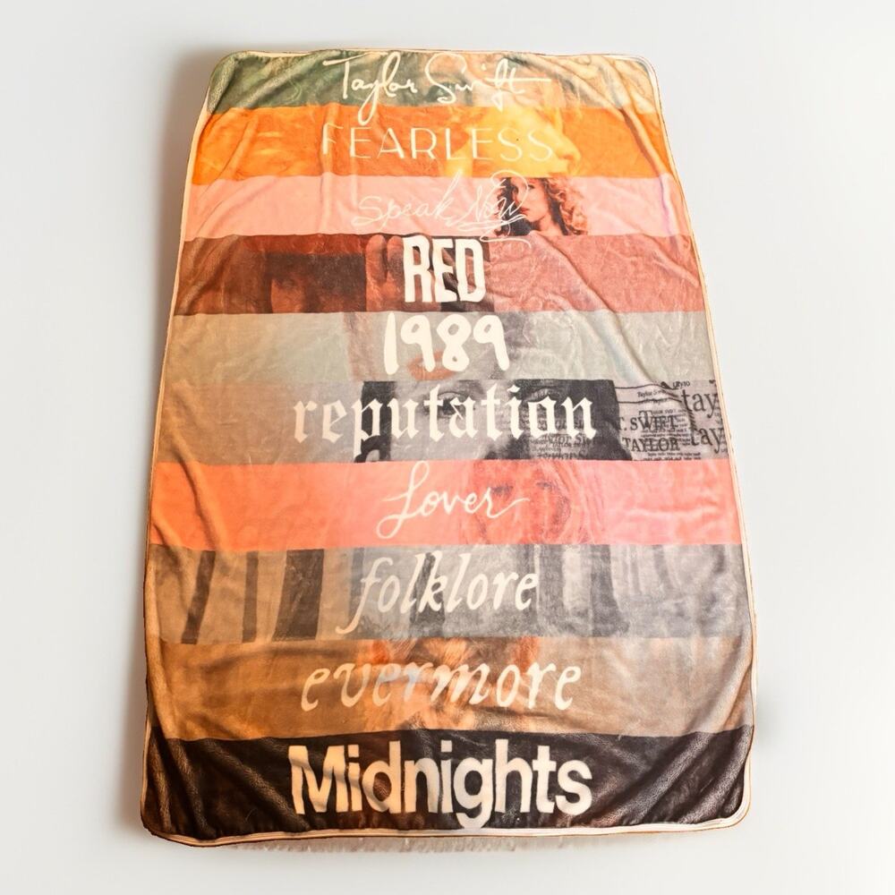 Taylor Swift Eras Albums Throw Blanket Fearless Red 1989 Reputation 60x40